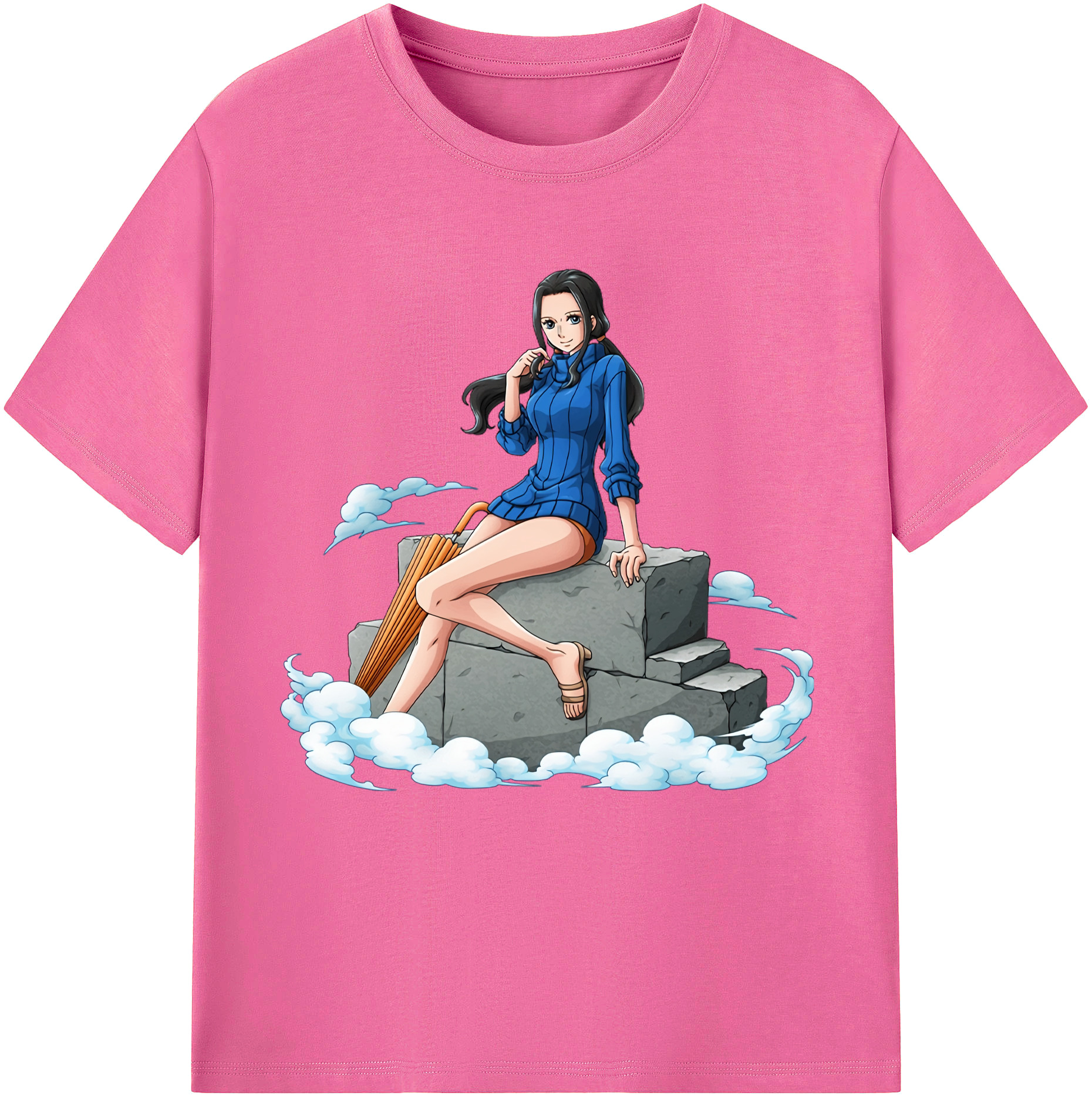 ワンピース ニコ・ロビン ONE PIECE Nico Robin レディースカジュアルプリントTシャツ（綿100％）